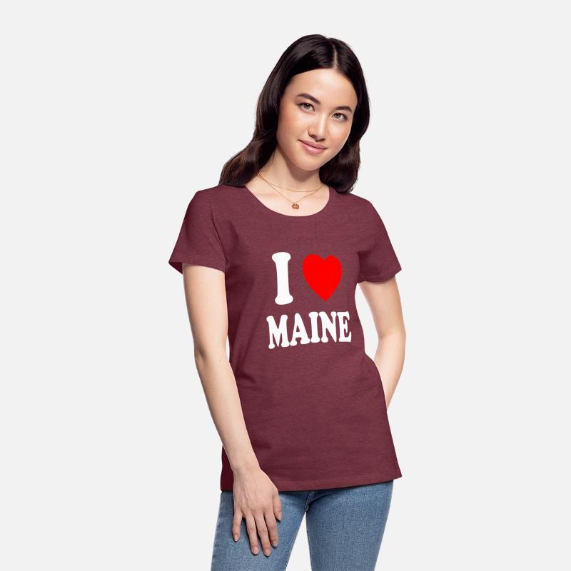 I Heart Love Maine Travel Tourism Home Vacation T