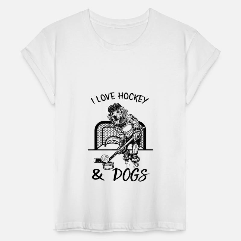 I Love Hockey And Dogs Funny Sarcastic