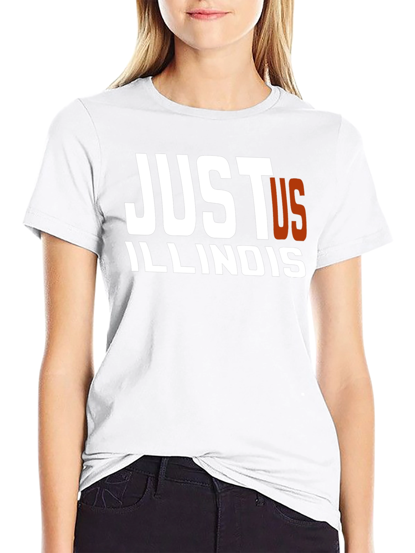 Just Us Illinois Black Graphic T-Shirt