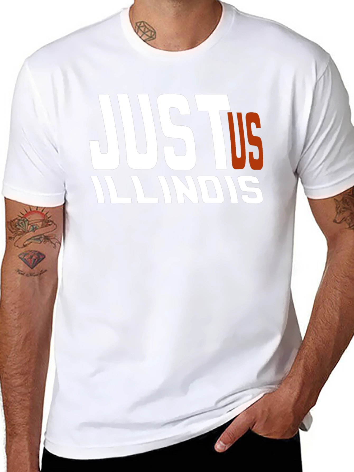 Just Us Illinois Black Graphic T-Shirt