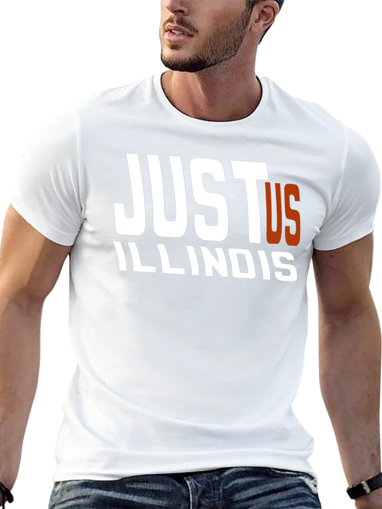 Just Us Illinois Black Graphic T-Shirt