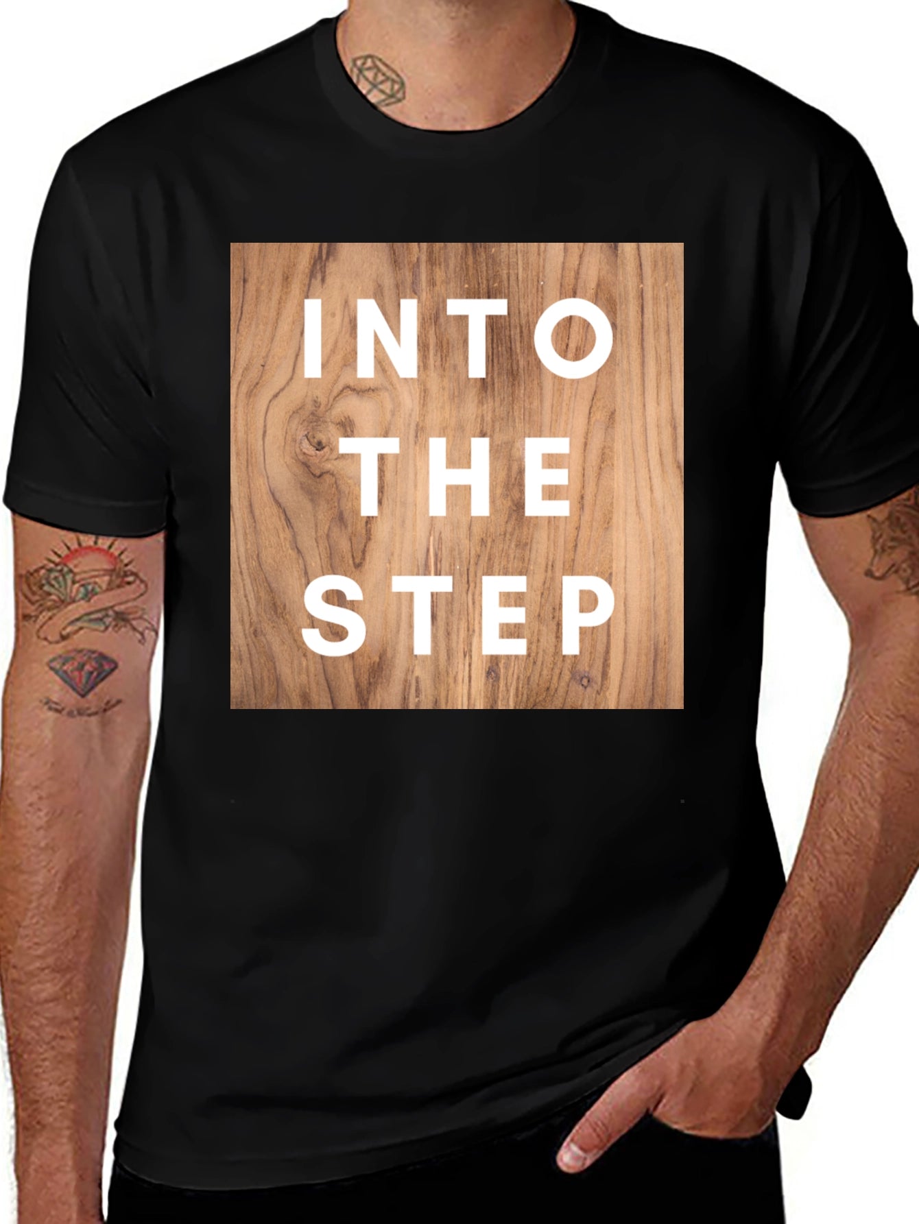 Into The Step Graphic T-Shirt - Wood Design