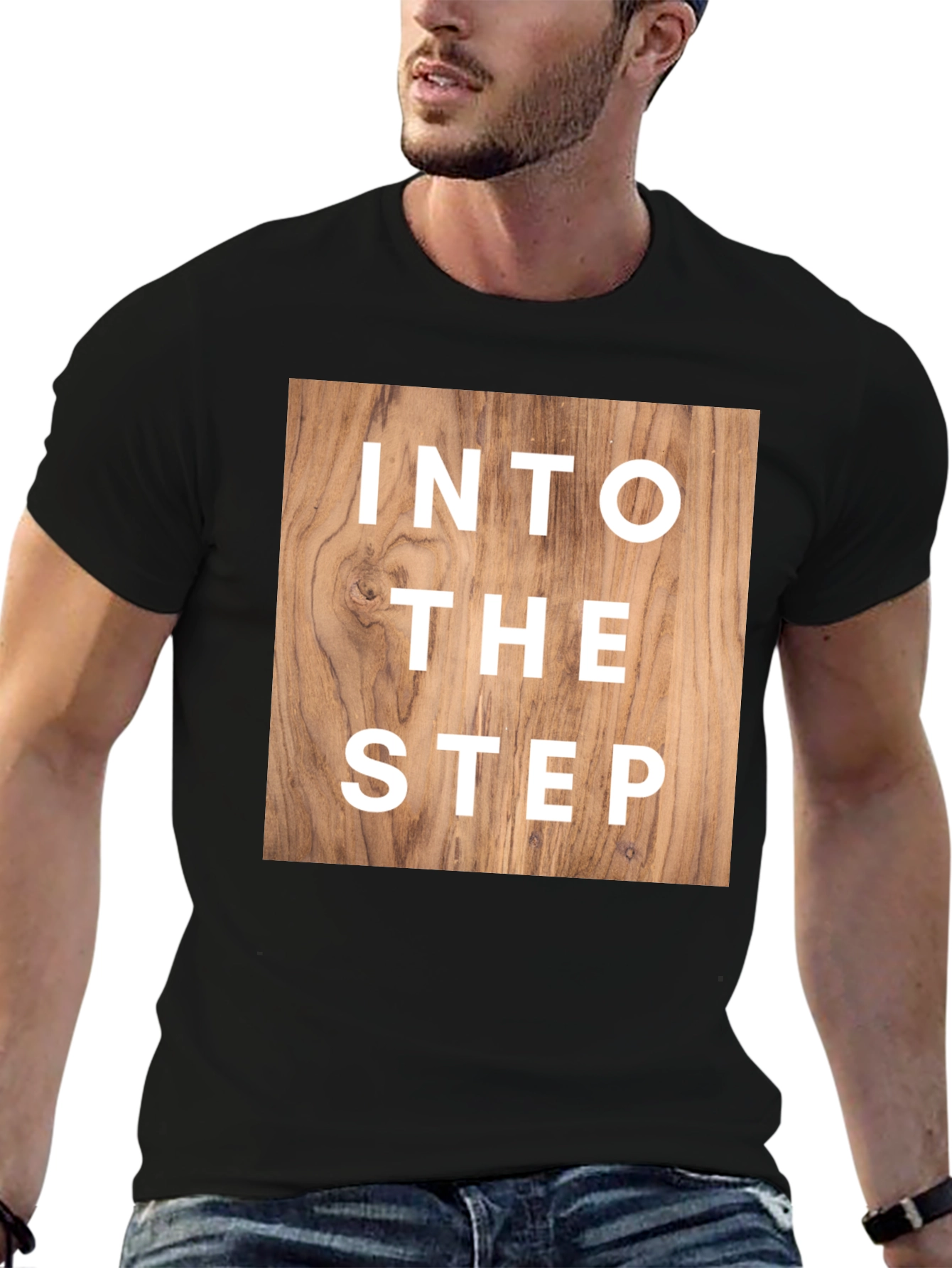 Into The Step Graphic T-Shirt - Wood Design