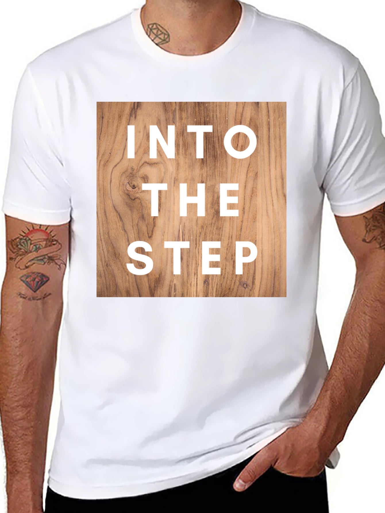 Into The Step Graphic T-Shirt - Wood Design