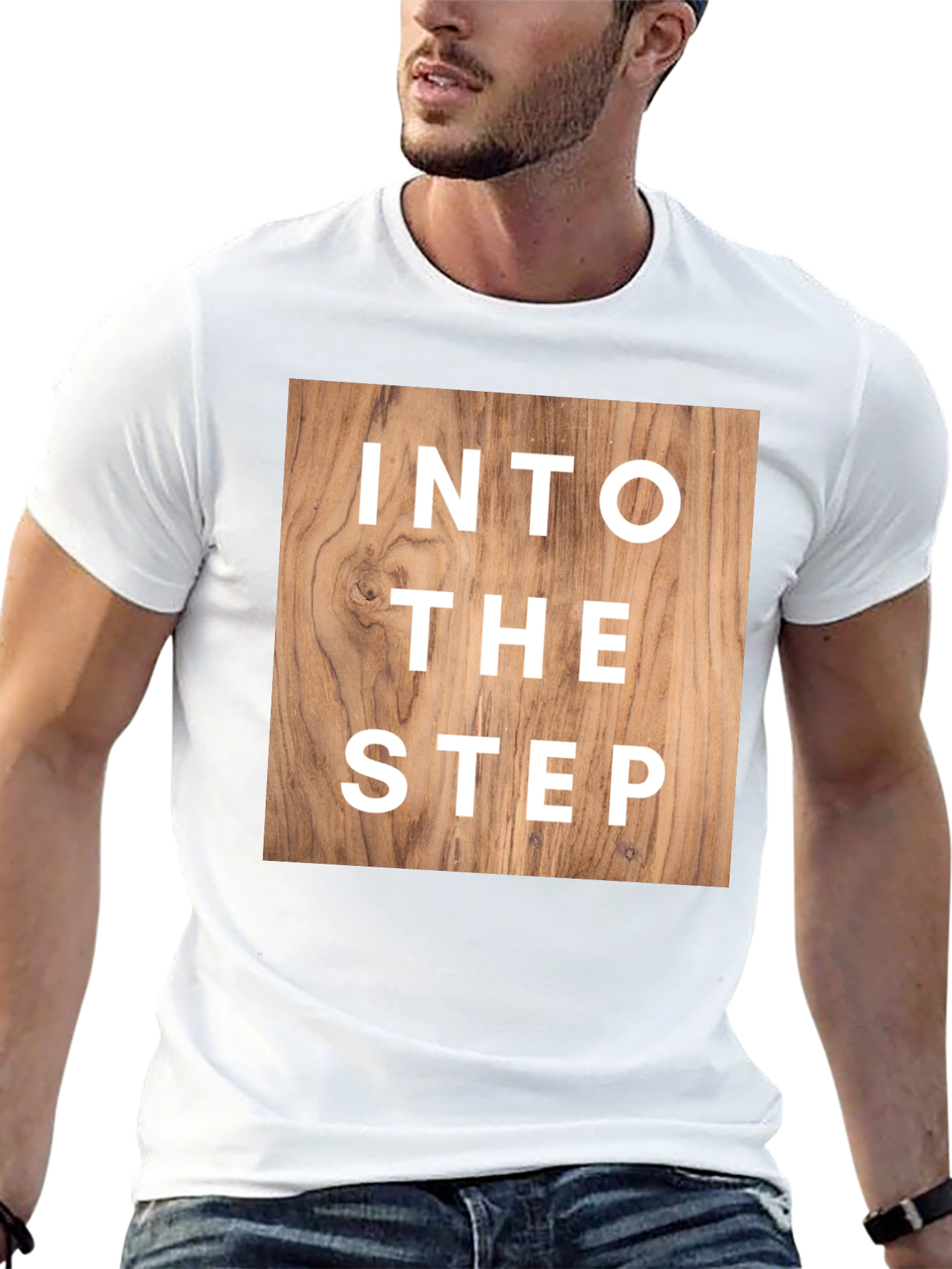 Into The Step Graphic T-Shirt - Wood Design