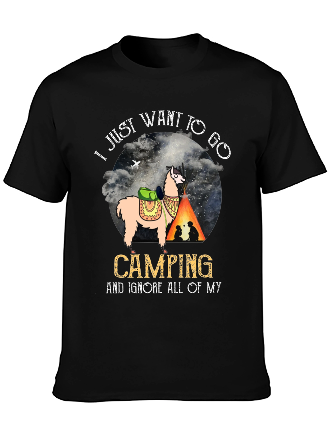 Camping Llama Graphic Tee - Adventure Ready T-Shirt