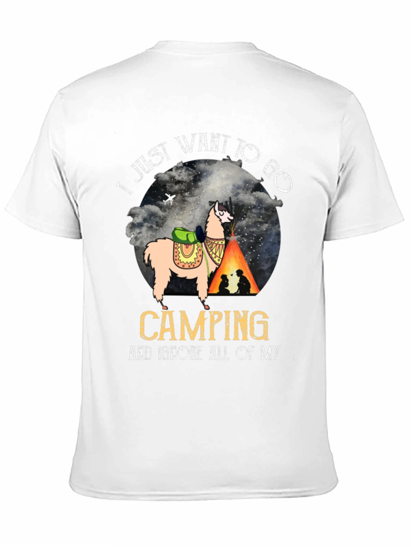 Camping Llama Graphic Tee - Adventure Ready T-Shirt