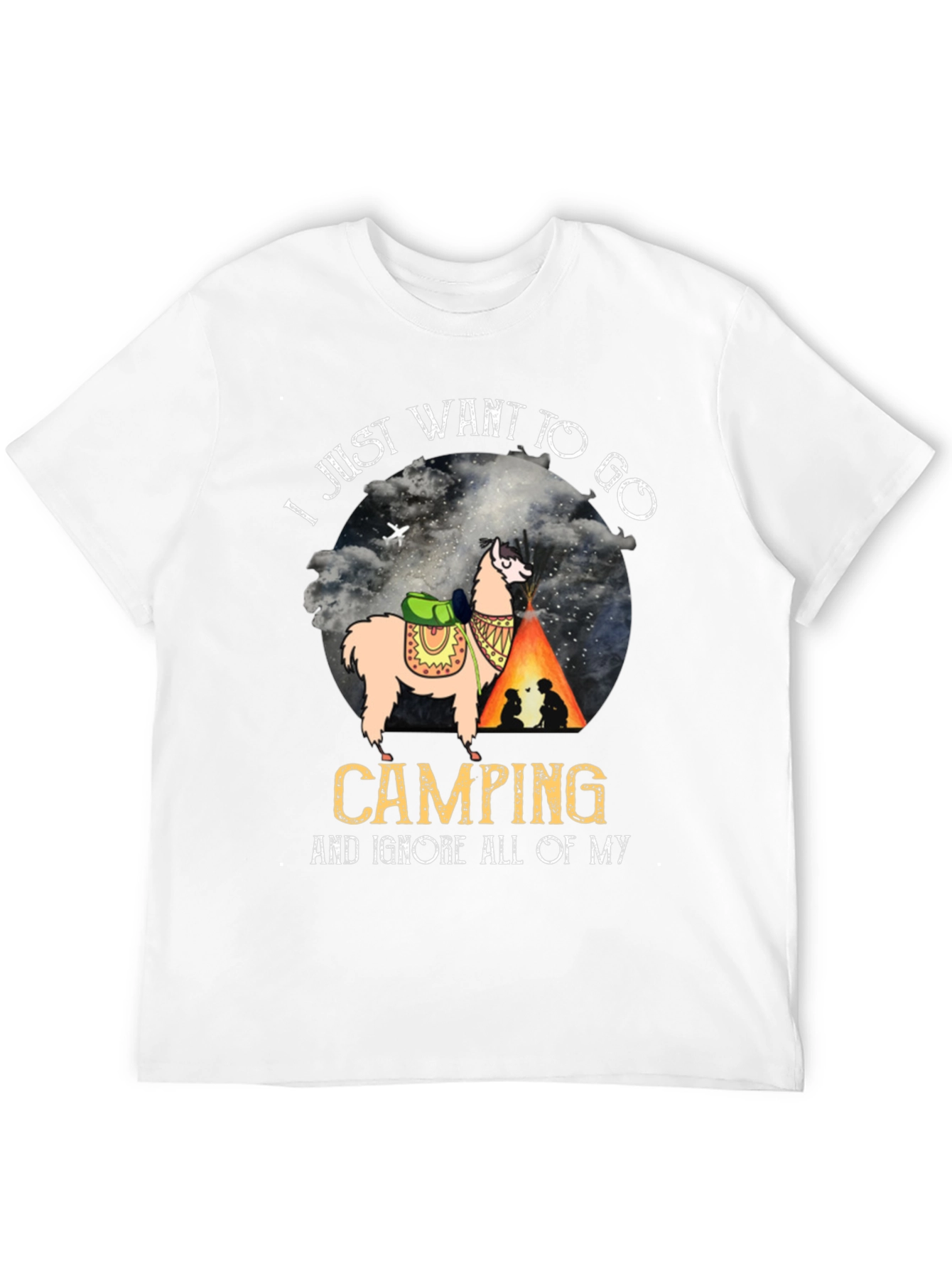 Camping Llama Graphic Tee - Adventure Ready T-Shirt