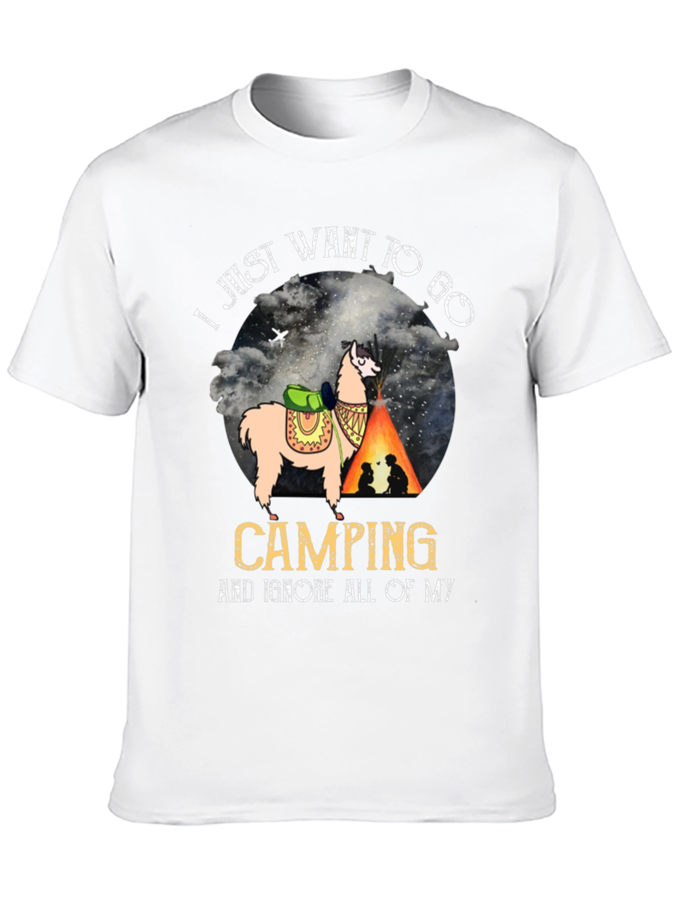 Camping Llama Graphic Tee - Adventure Ready T-Shirt