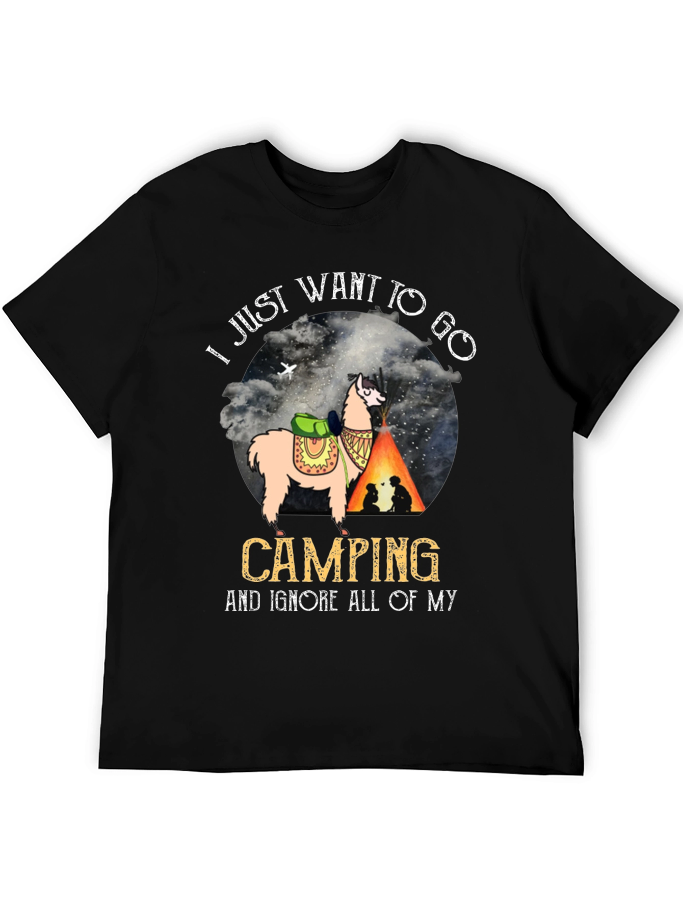 Camping Llama Graphic Tee - Adventure Ready T-Shirt