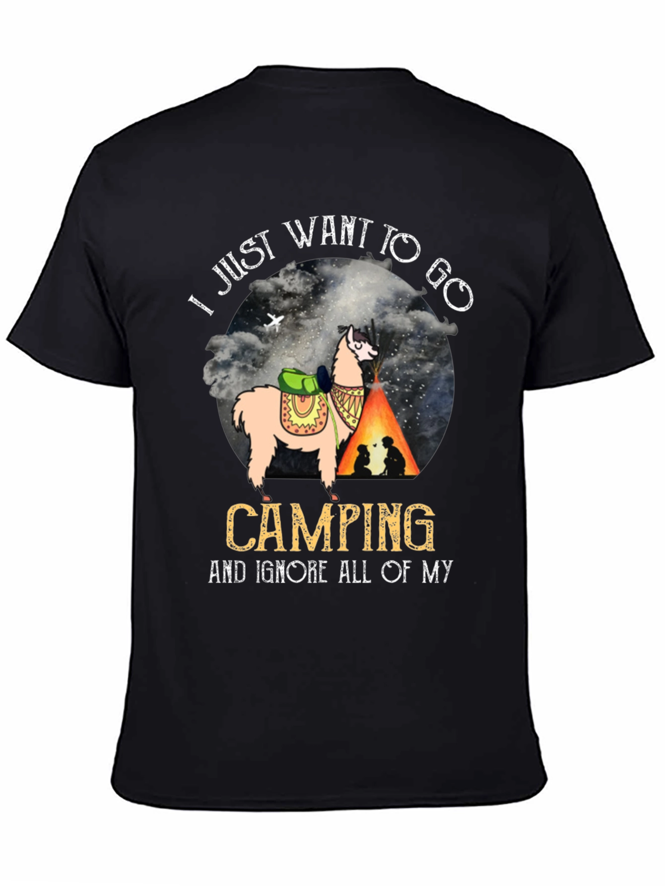 Camping Llama Graphic Tee - Adventure Ready T-Shirt