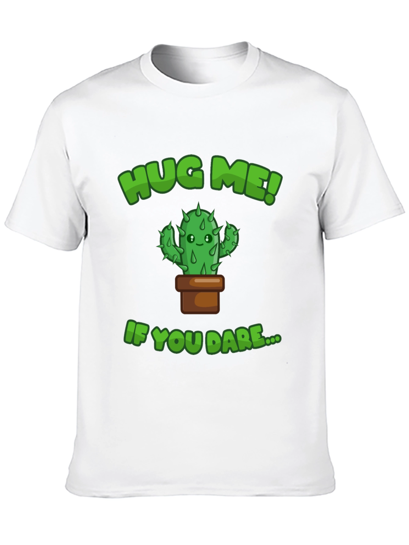 Hug Me! Cactus Graphic Tee - Mens Black T-Shirt