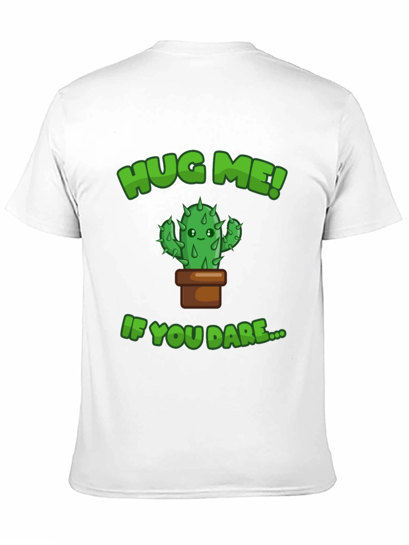 Hug Me! Cactus Graphic Tee - Mens Black T-Shirt