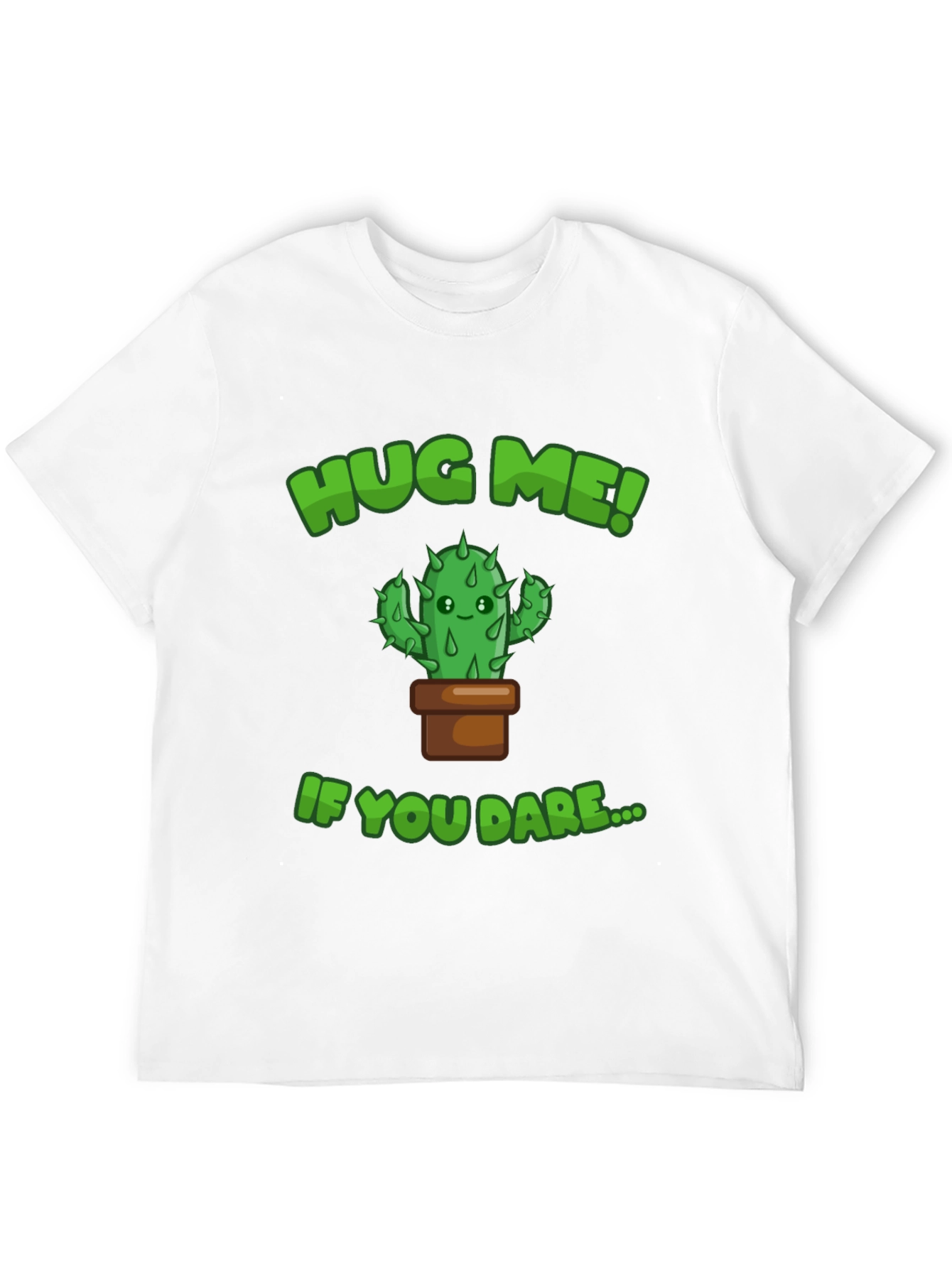 Hug Me! Cactus Graphic Tee - Mens Black T-Shirt