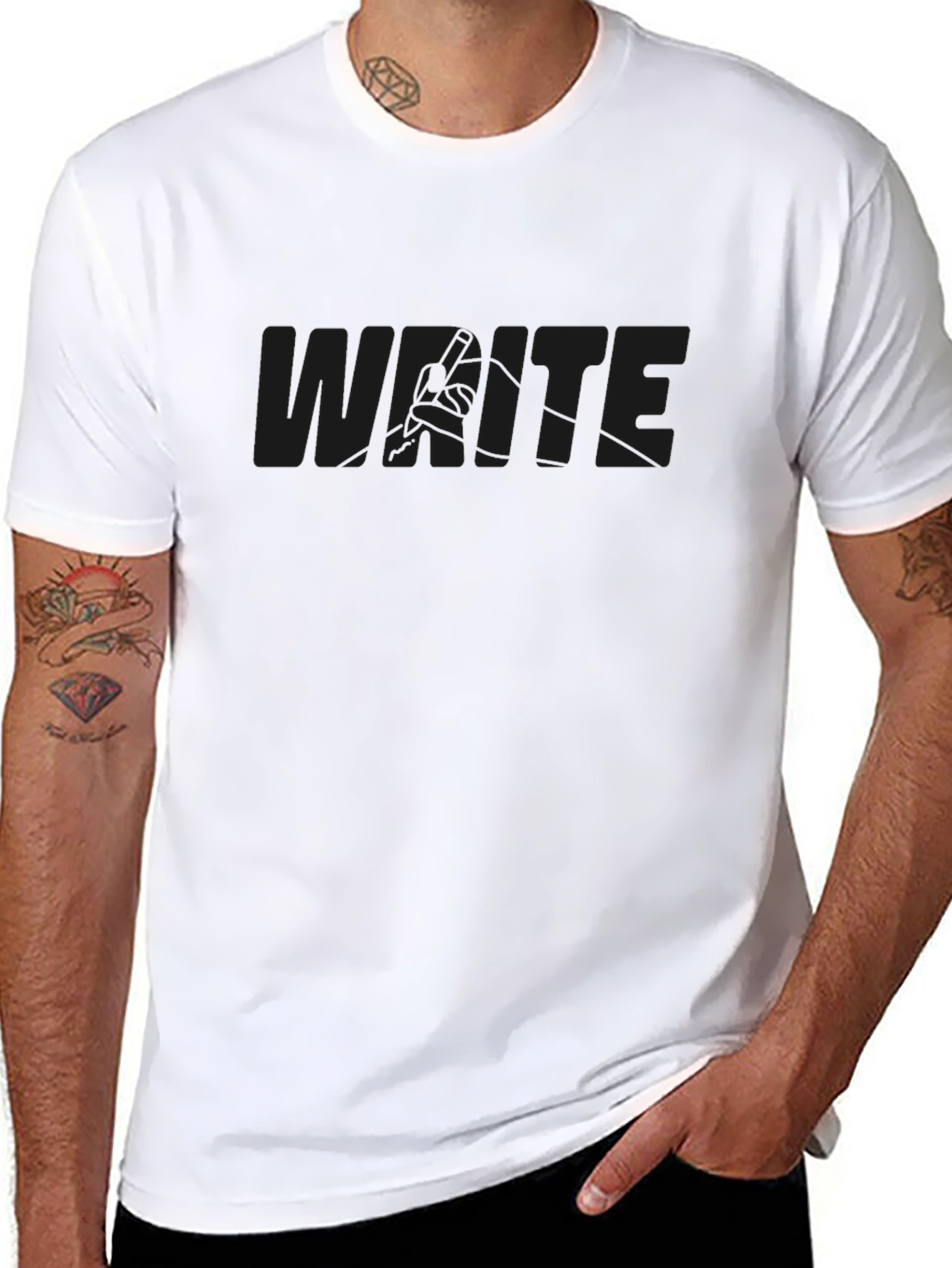 Black T-Shirt with WRITE Graphic
