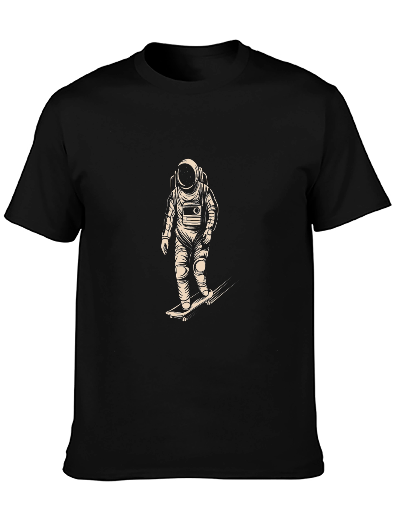 Astronaut Skateboarder Graphic Tee - Black