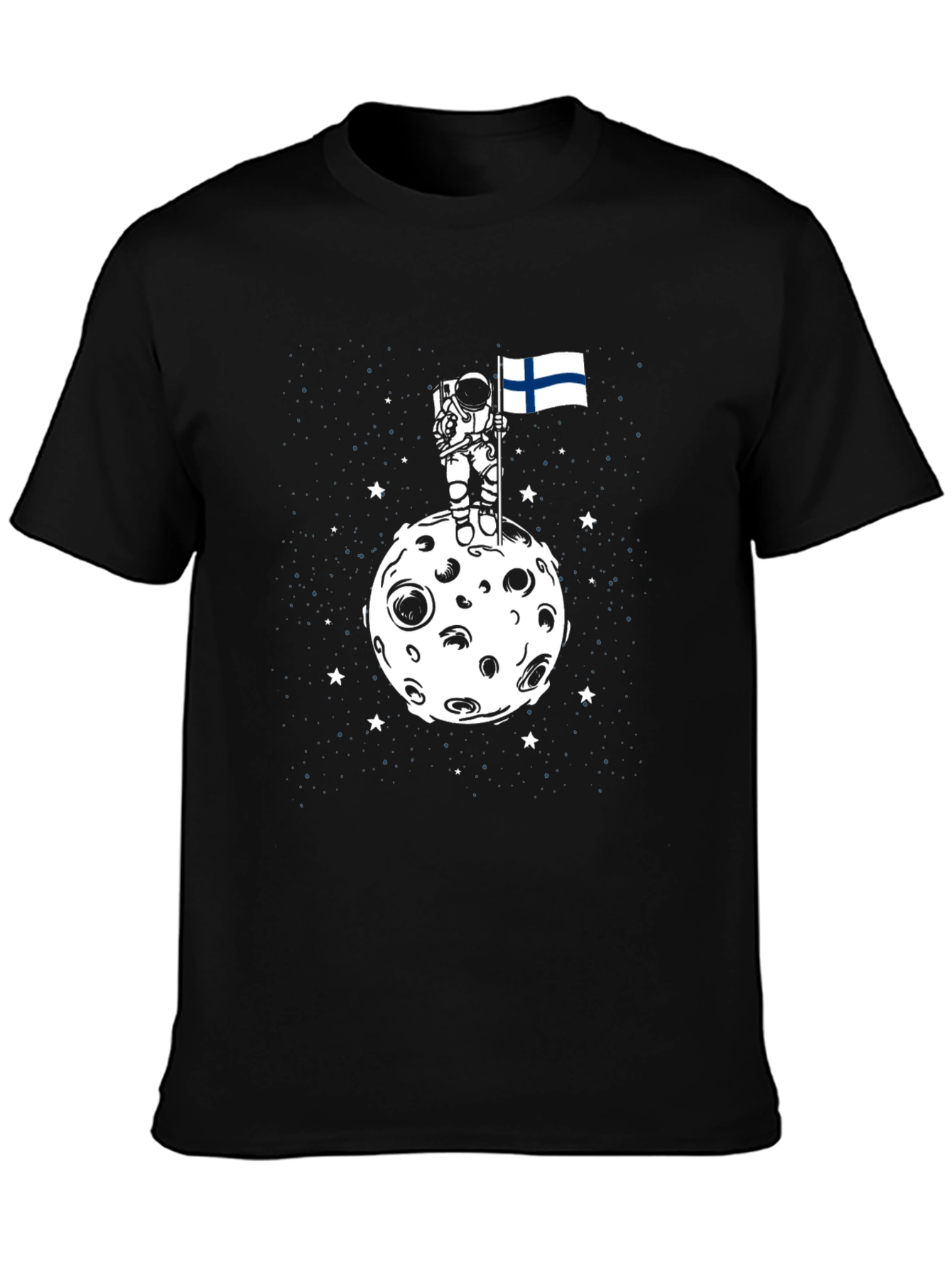 Astronaut Finland Flag Moon Graphic T-Shirt