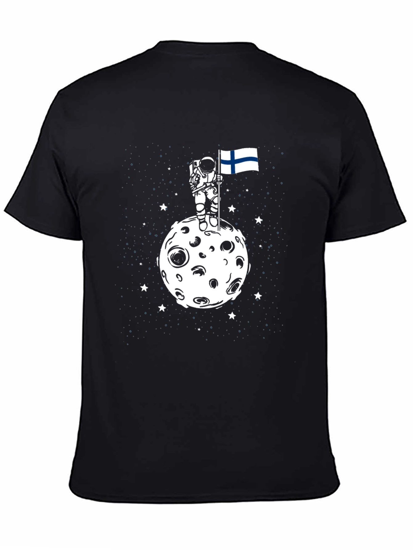 Astronaut Finland Flag Moon Graphic T-Shirt