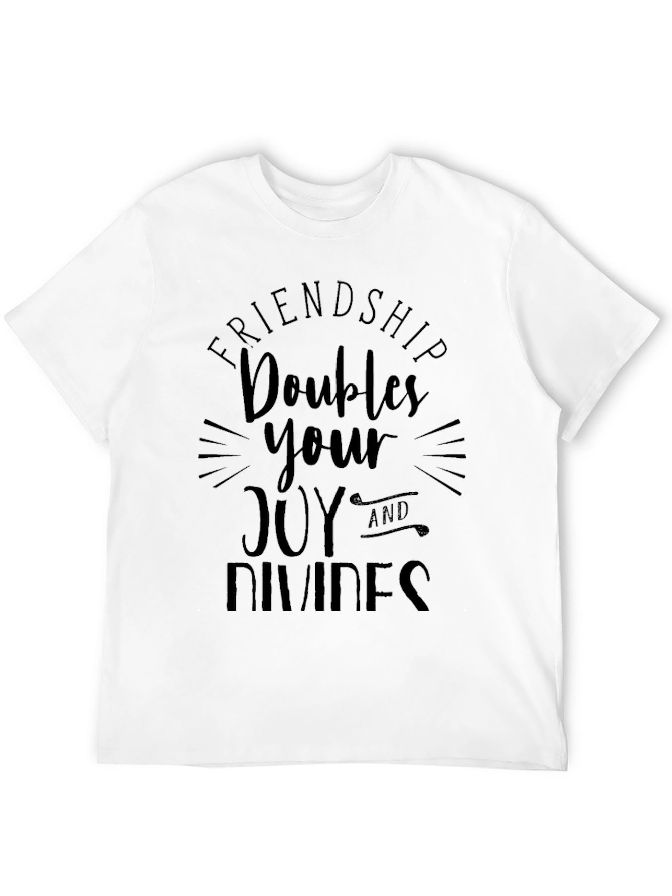 Friendship Doubles Joy Mens Black Graphic Tee
