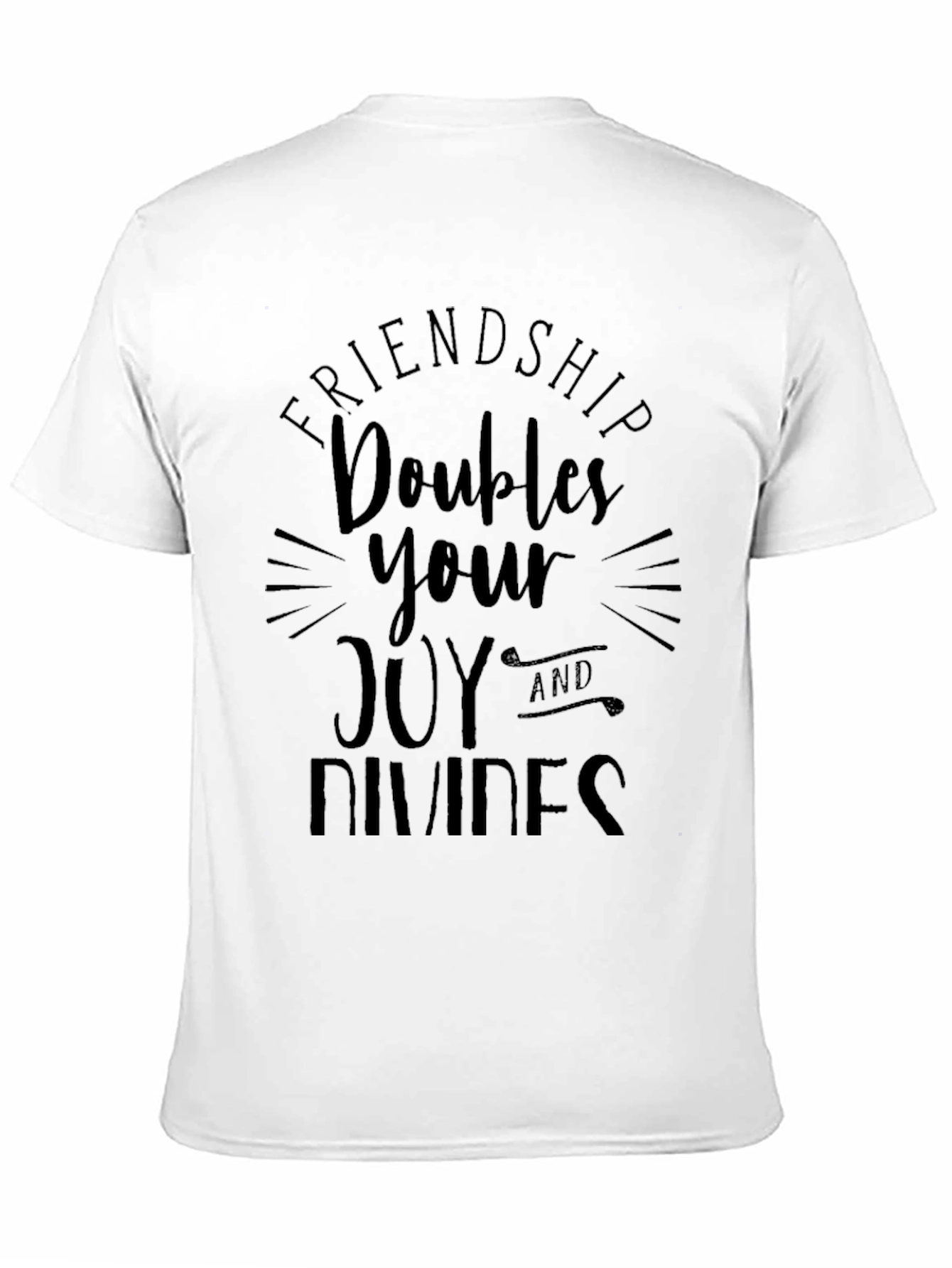 Friendship Doubles Joy Mens Black Graphic Tee