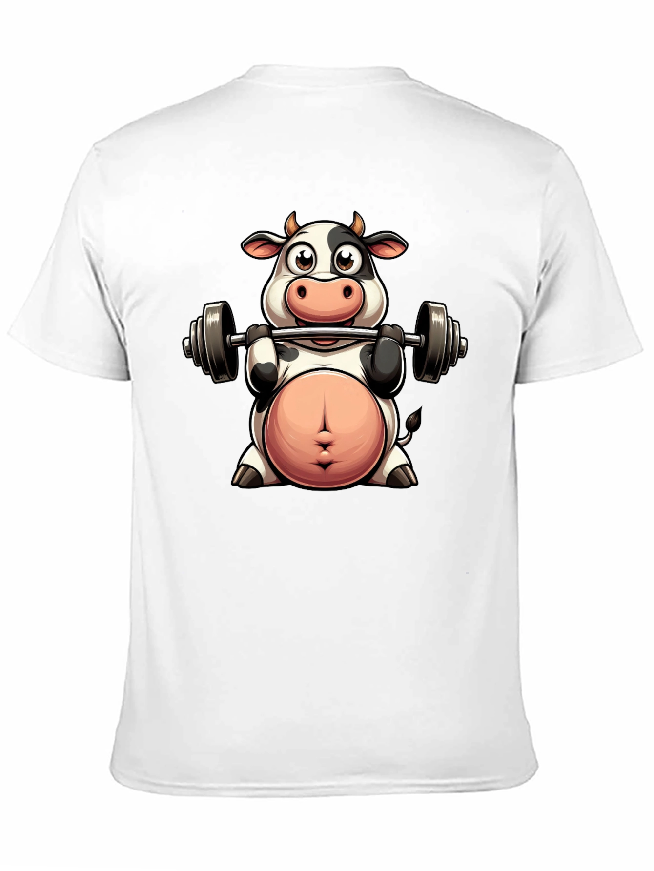Cow Lifting Weights T-Shirt - Funny Gym Tee