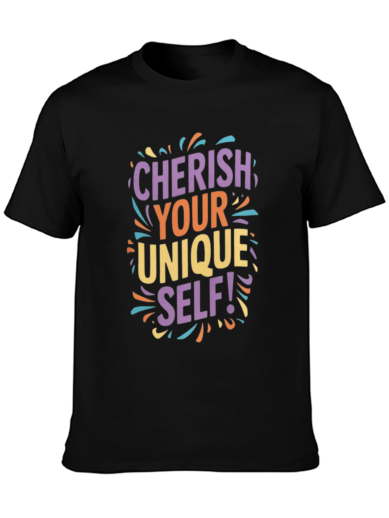 Cherish Your Unique Self Black T-Shirt
