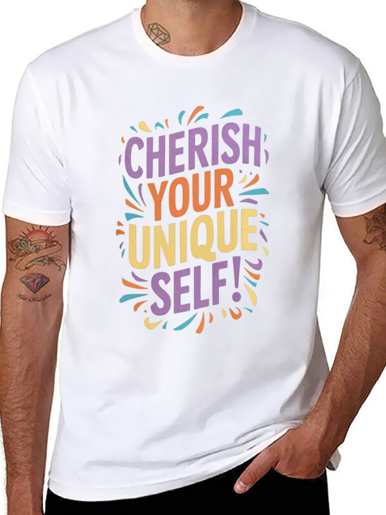 Cherish Your Unique Self Black T-Shirt