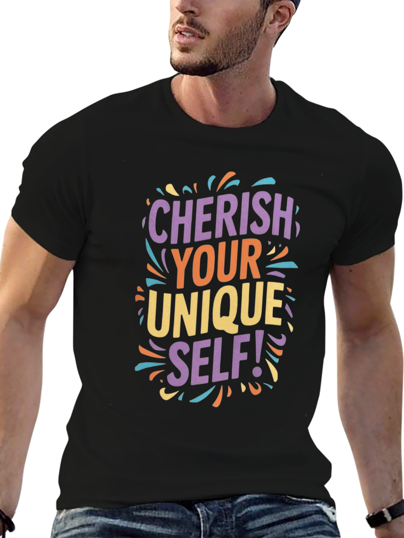 Cherish Your Unique Self Black T-Shirt