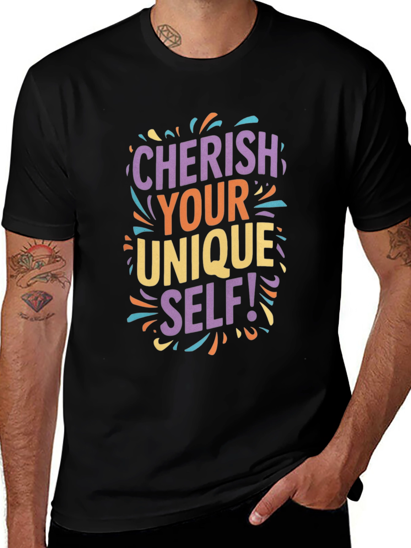 Cherish Your Unique Self Black T-Shirt