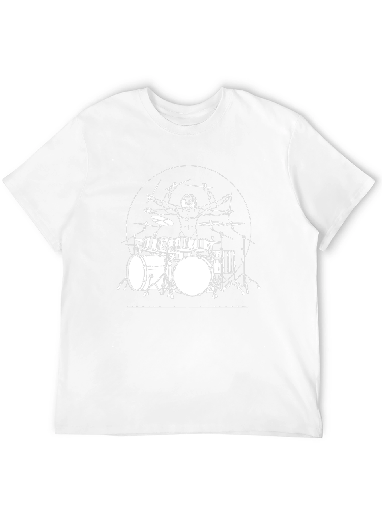 Vitruvian Drummer T-Shirt - Black Graphic Tee