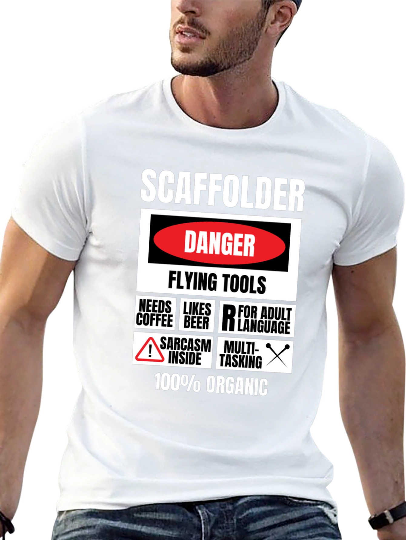 Scaffolder Danger Flying Tools Graphic Tee
