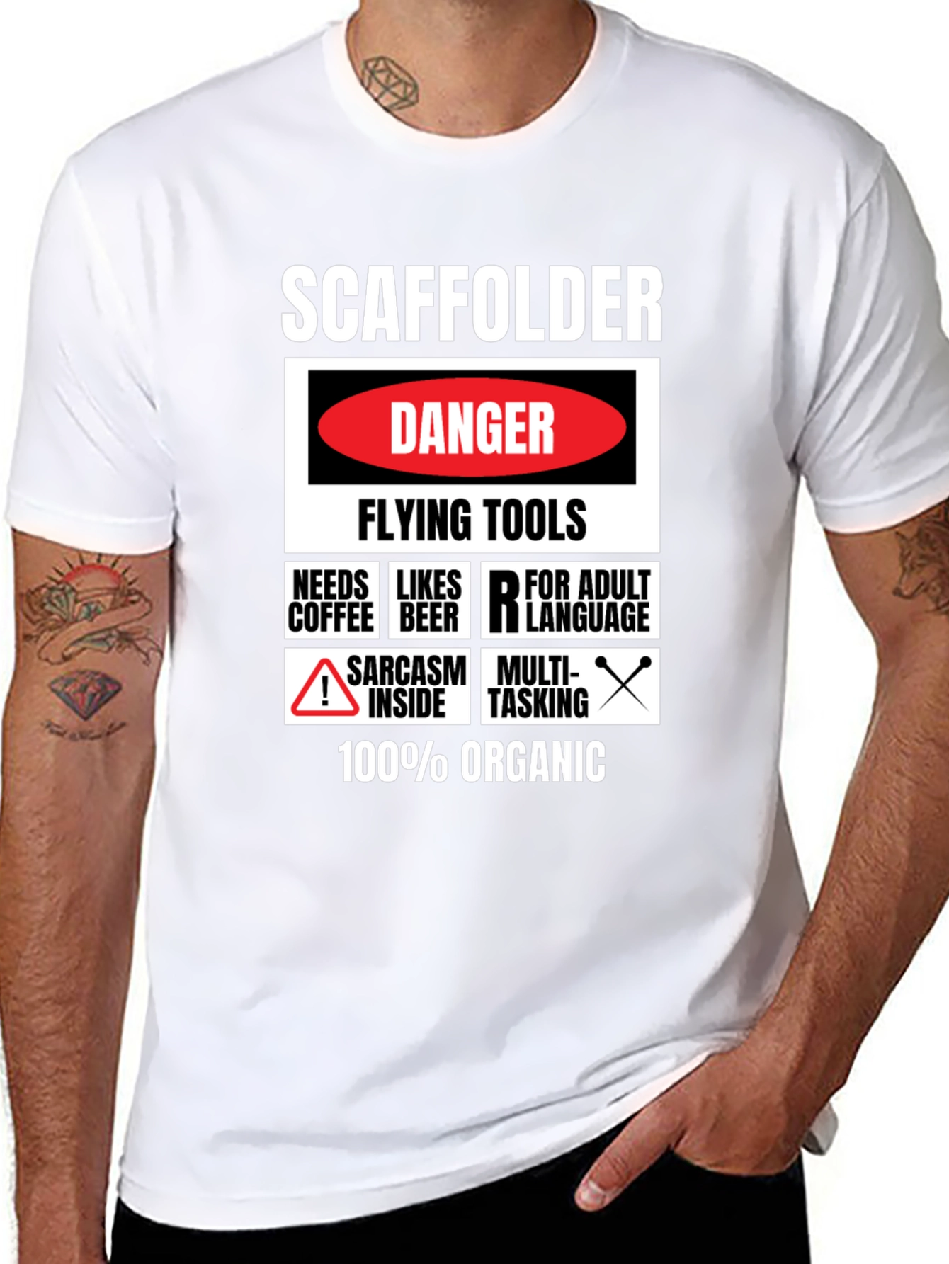 Scaffolder Danger Flying Tools Graphic Tee