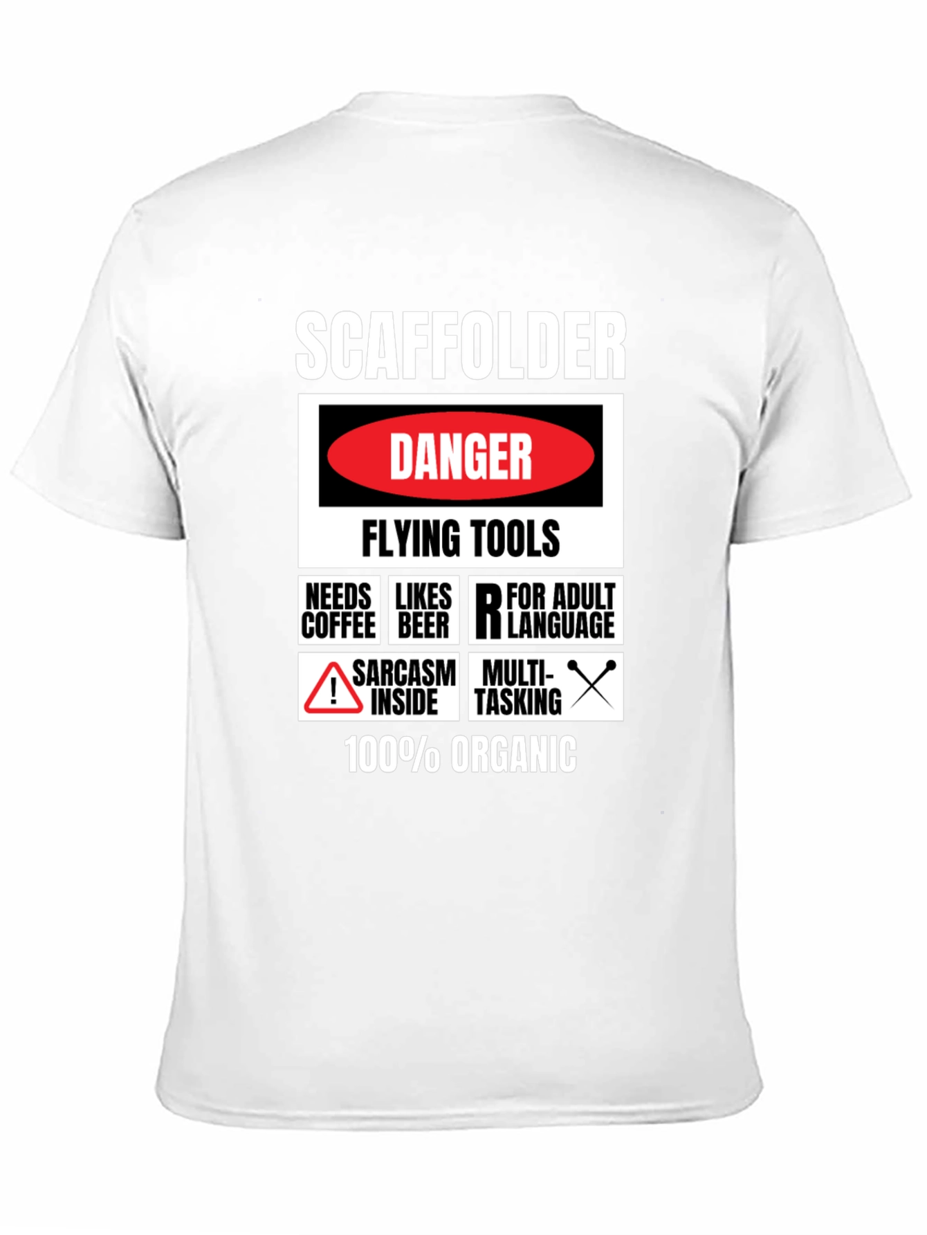 Scaffolder Danger Flying Tools Graphic Tee