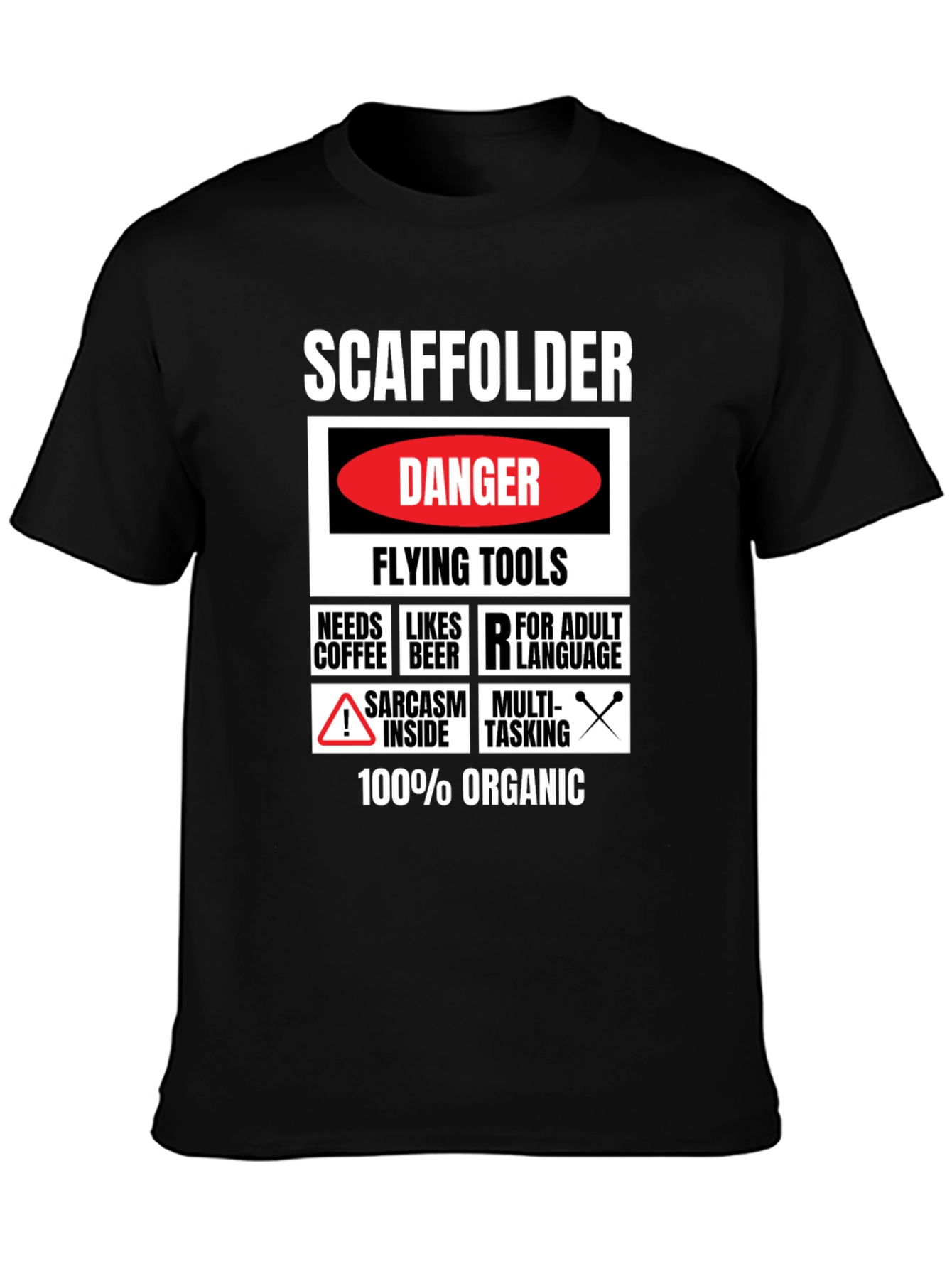 Scaffolder Danger Flying Tools Graphic Tee
