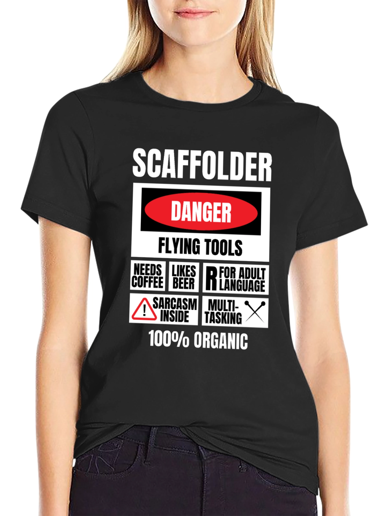 Scaffolder Danger Flying Tools Graphic Tee