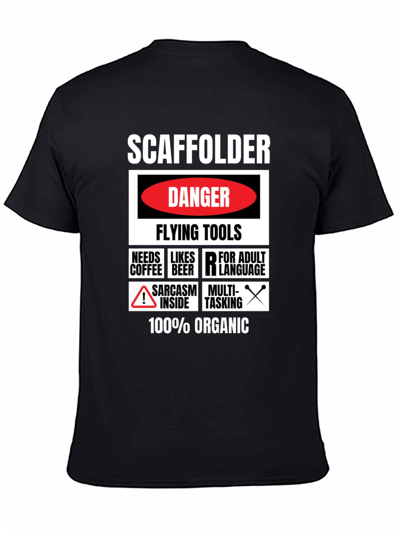 Scaffolder Danger Flying Tools Graphic Tee