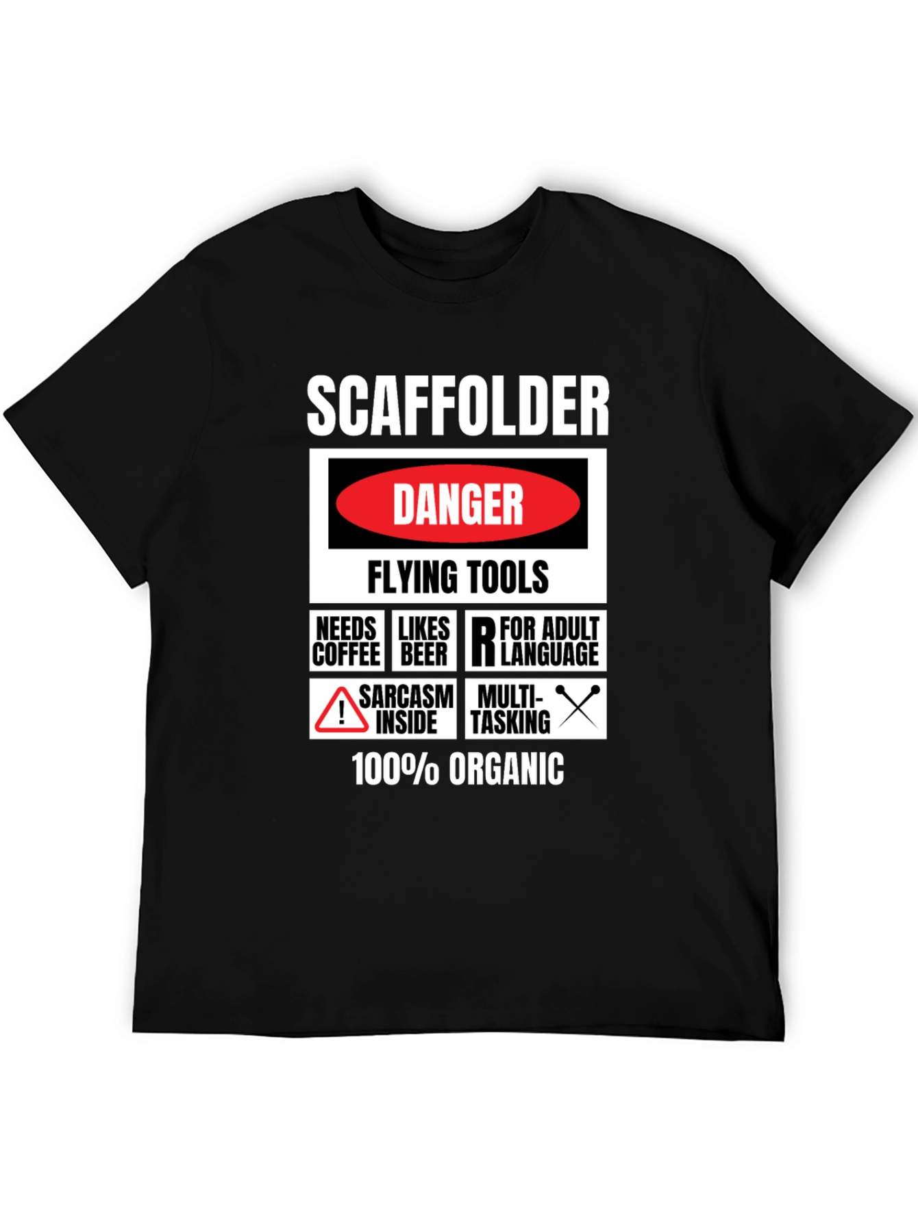 Scaffolder Danger Flying Tools Graphic Tee