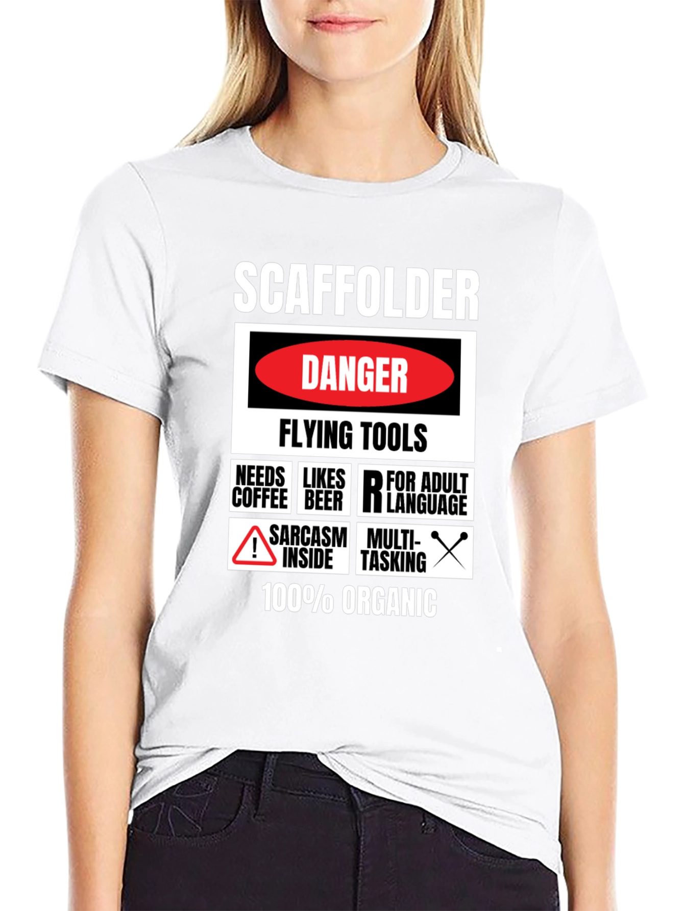 Scaffolder Danger Flying Tools Graphic Tee