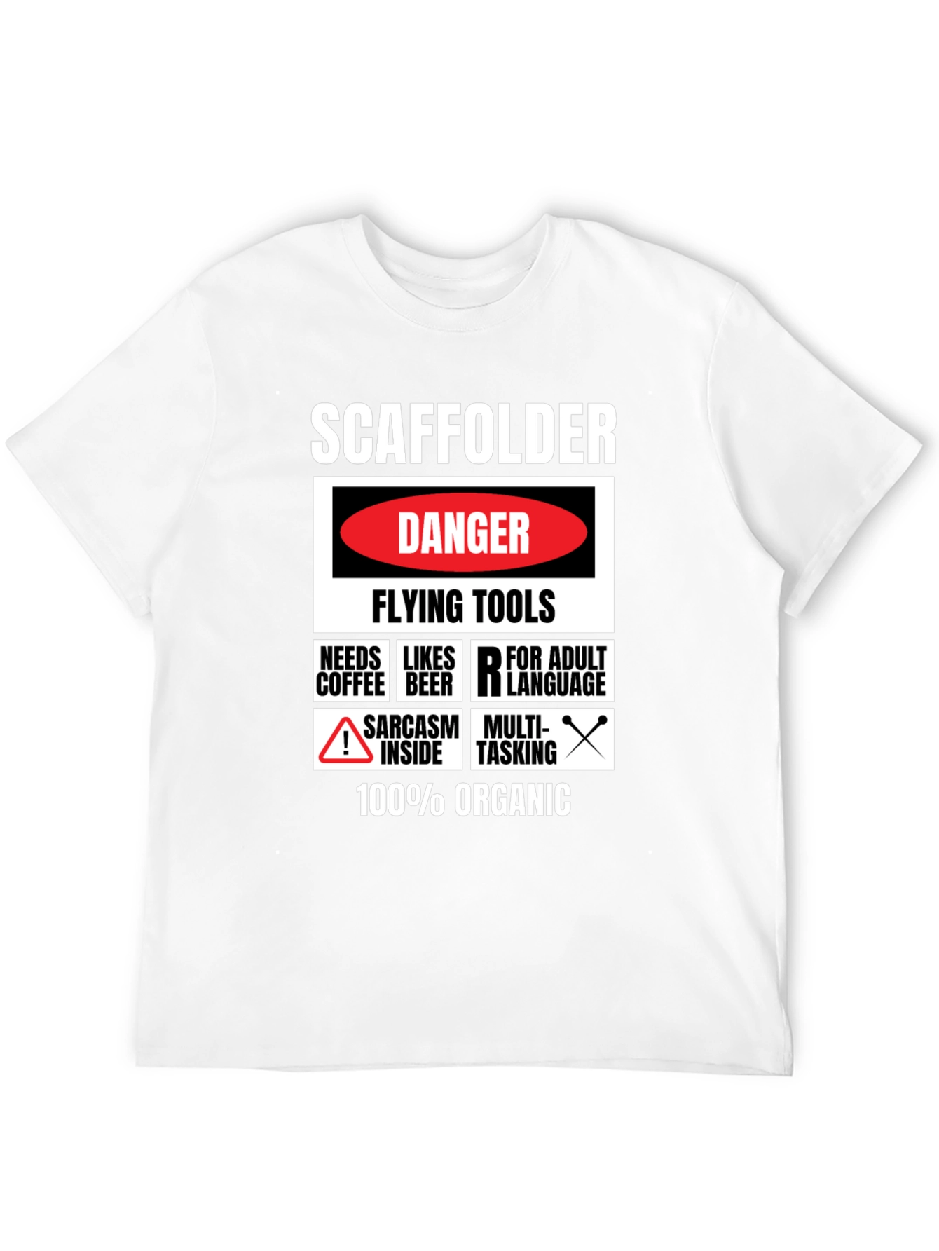 Scaffolder Danger Flying Tools Graphic Tee