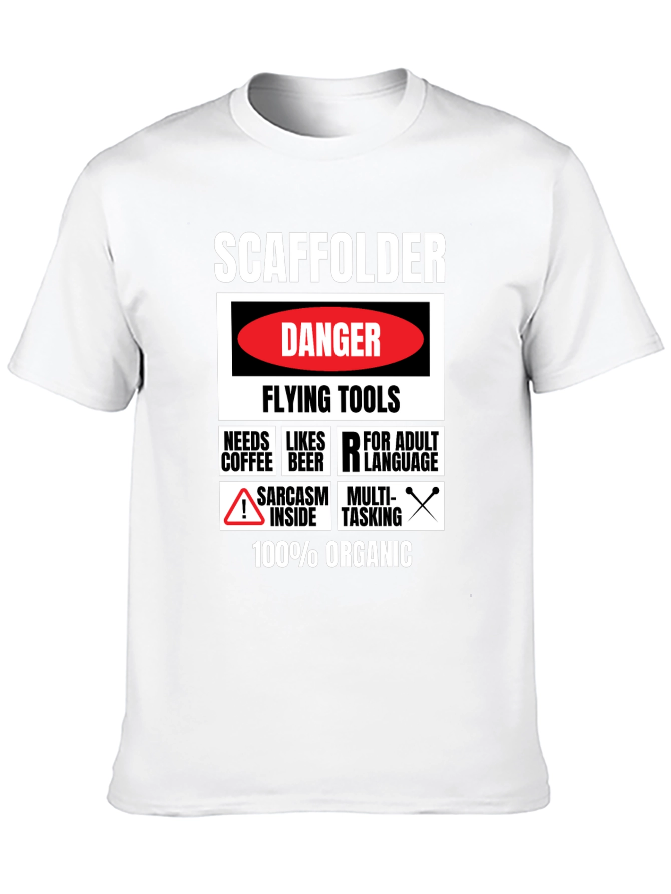 Scaffolder Danger Flying Tools Graphic Tee