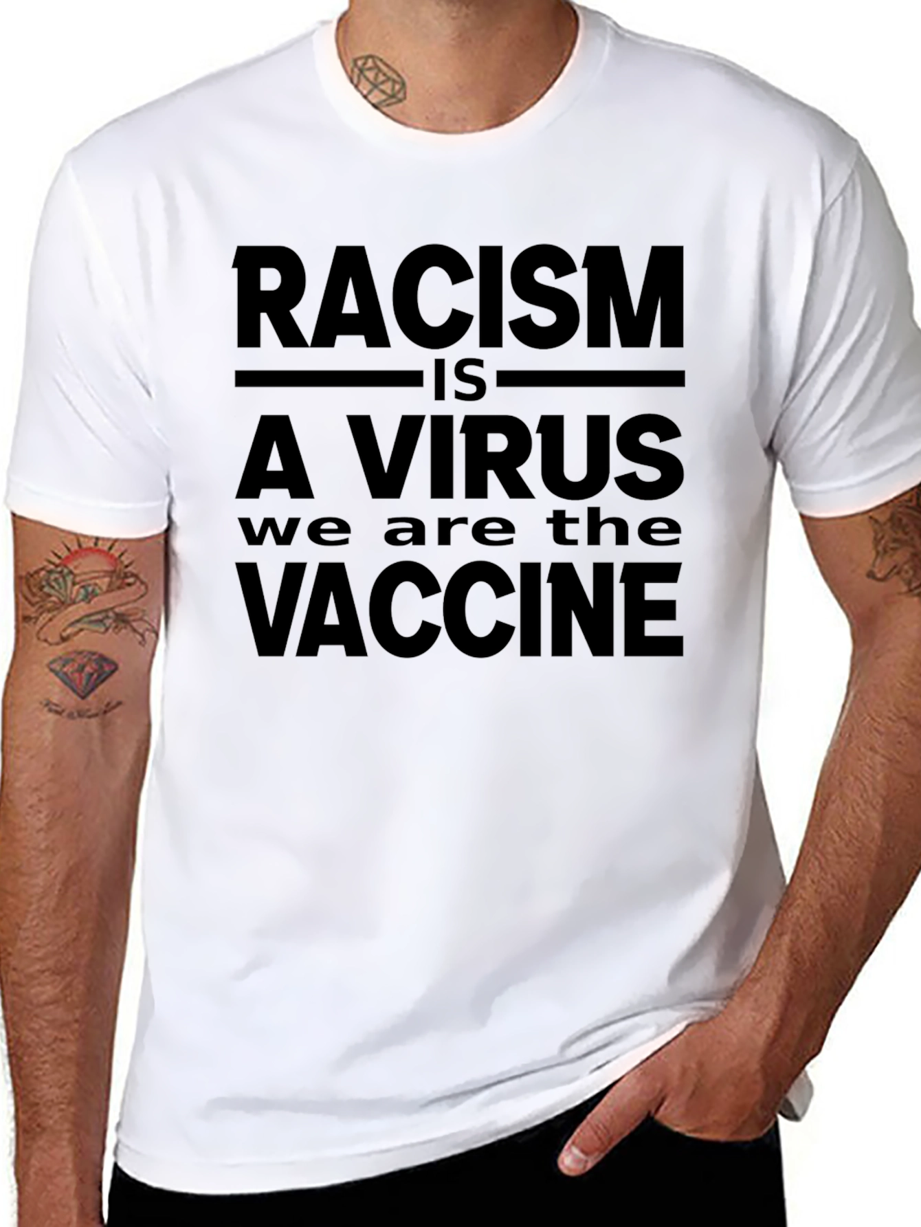 Racism Is A Virus T-Shirt Anti-Racism Vaccine Tee