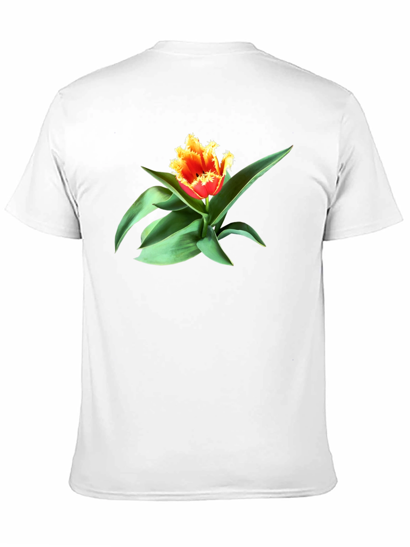 Fringed Tulip Graphic Tee - Modern Floral Shirt