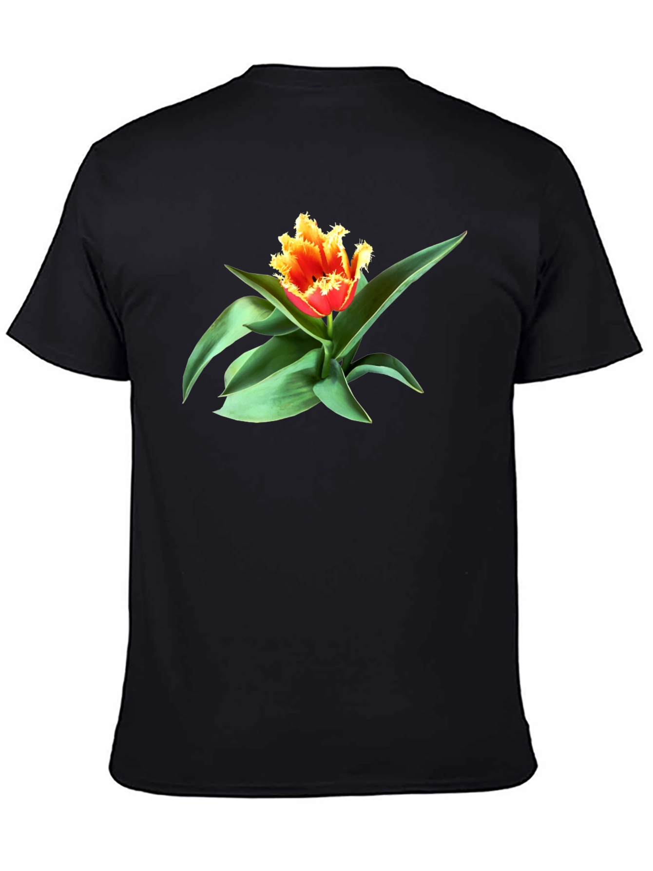 Fringed Tulip Graphic Tee - Modern Floral Shirt