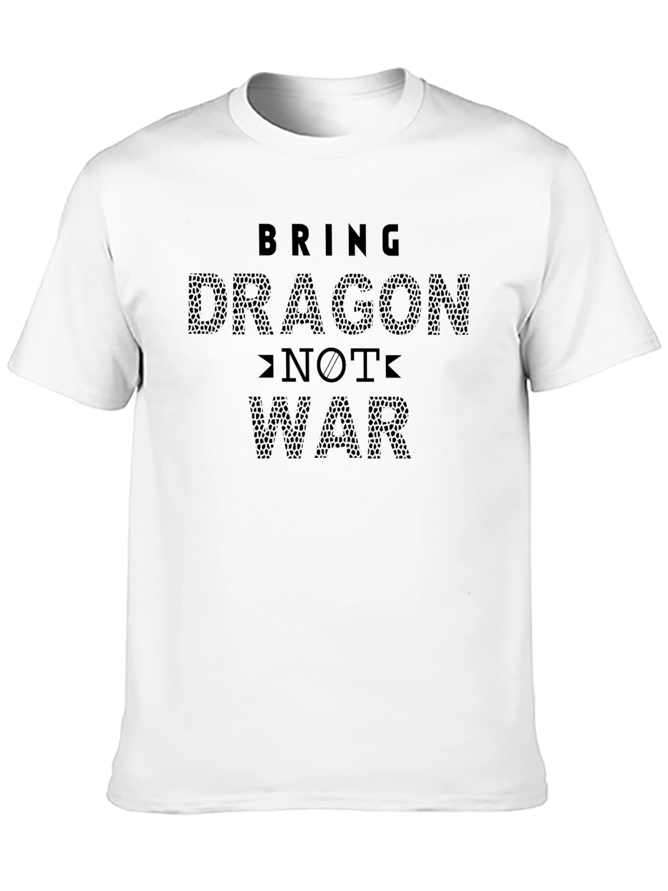 Bring Dragon Not War Black Graphic T-Shirt