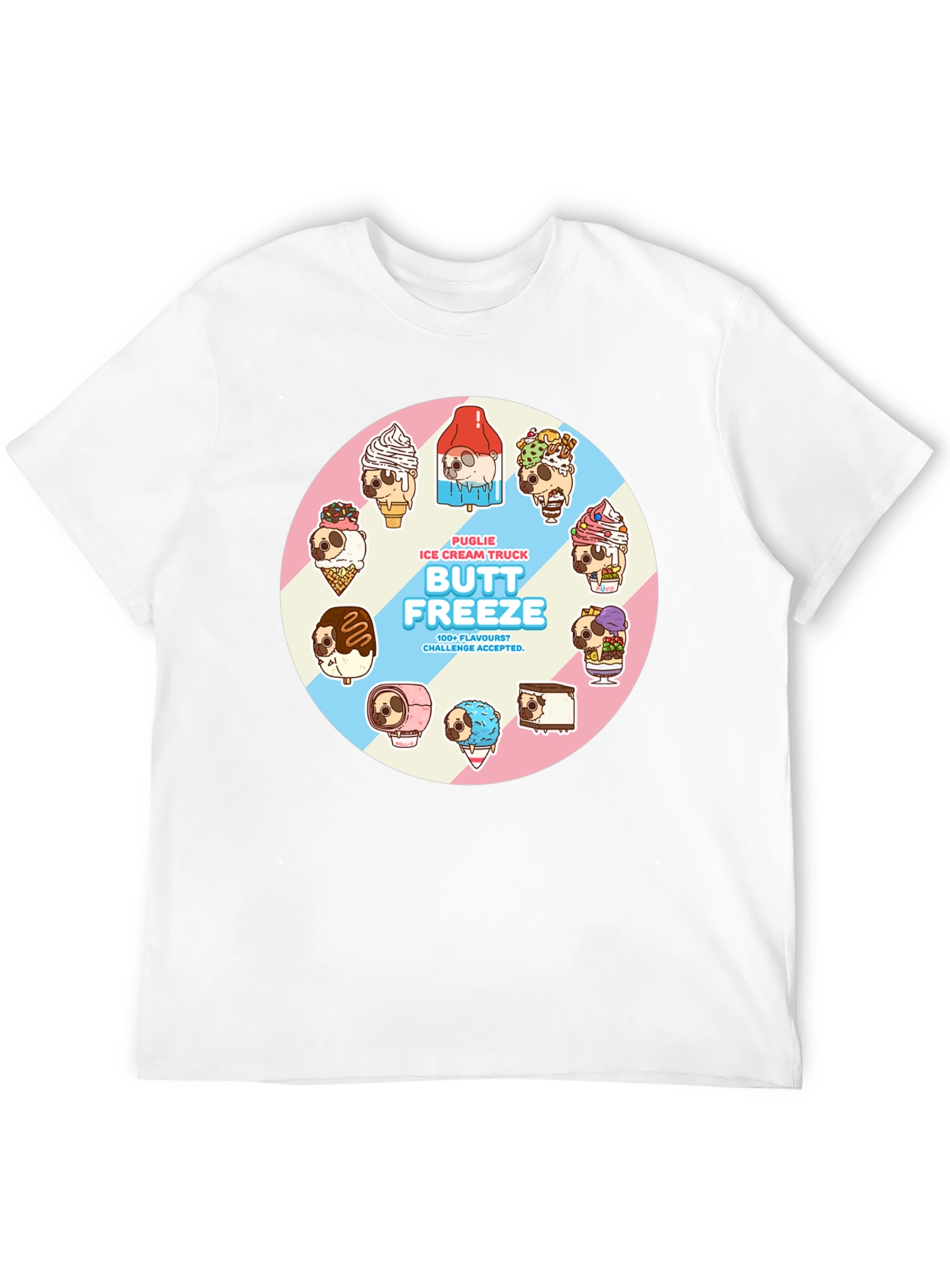 Butt Freeze Ice Cream Pug T-Shirt