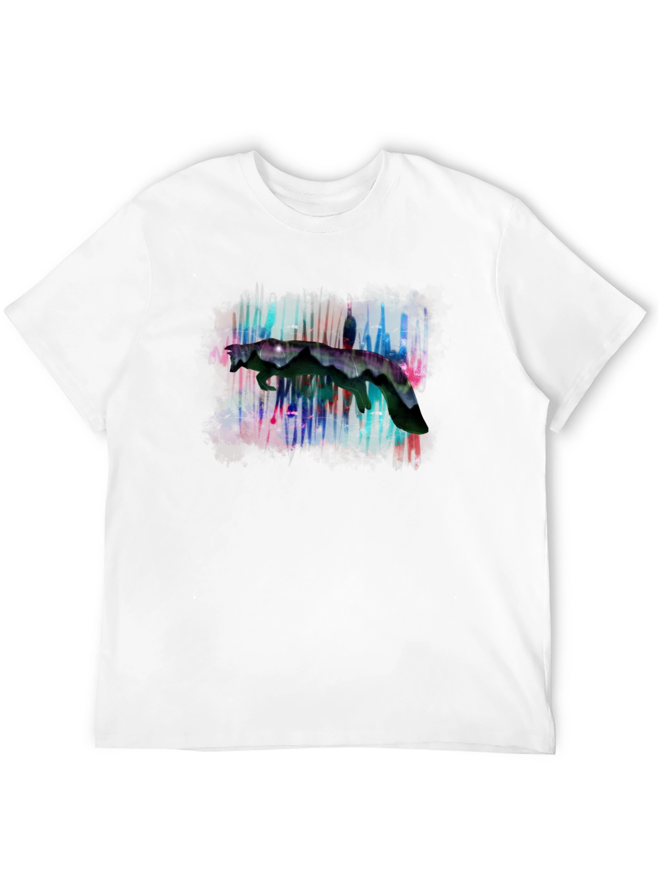 Abstract Graphic Print Black Crewneck T-Shirt