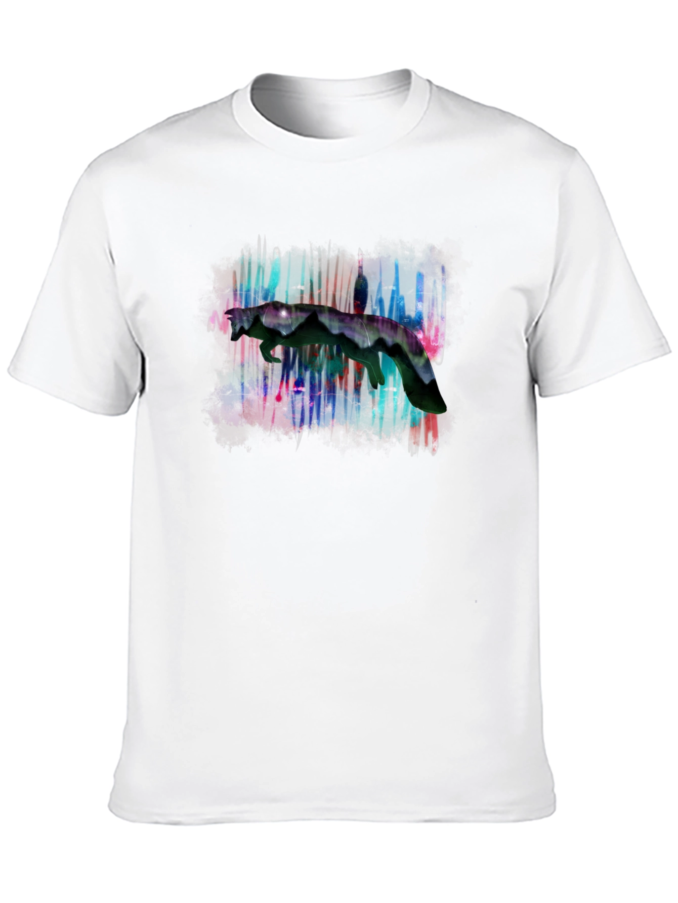 Abstract Graphic Print Black Crewneck T-Shirt