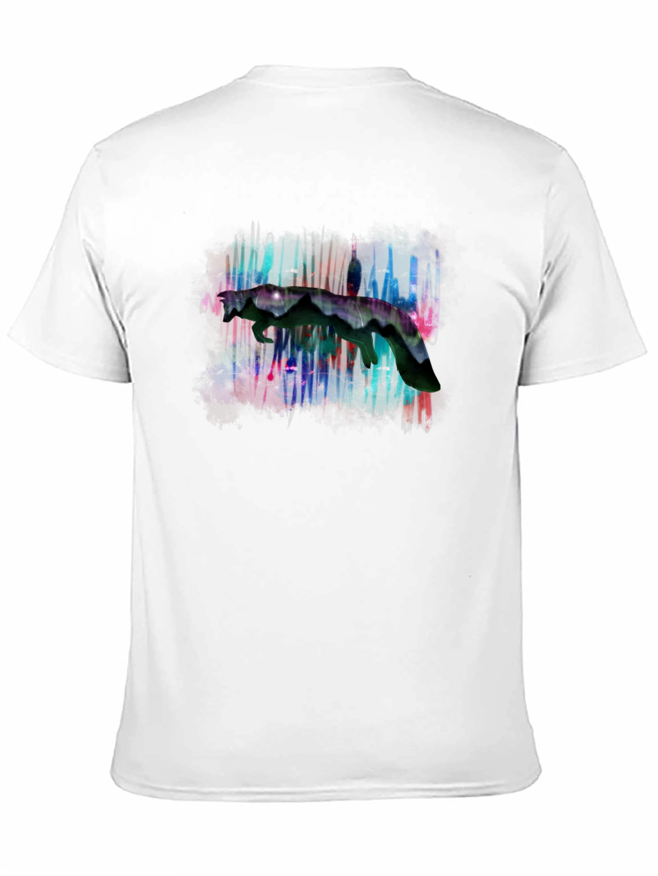Abstract Graphic Print Black Crewneck T-Shirt