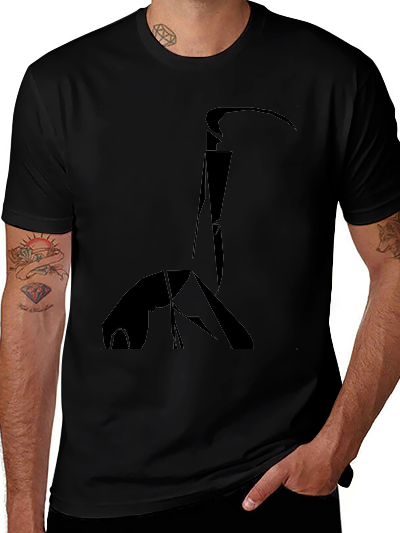 Abstract Grim Reaper Black T-Shirt