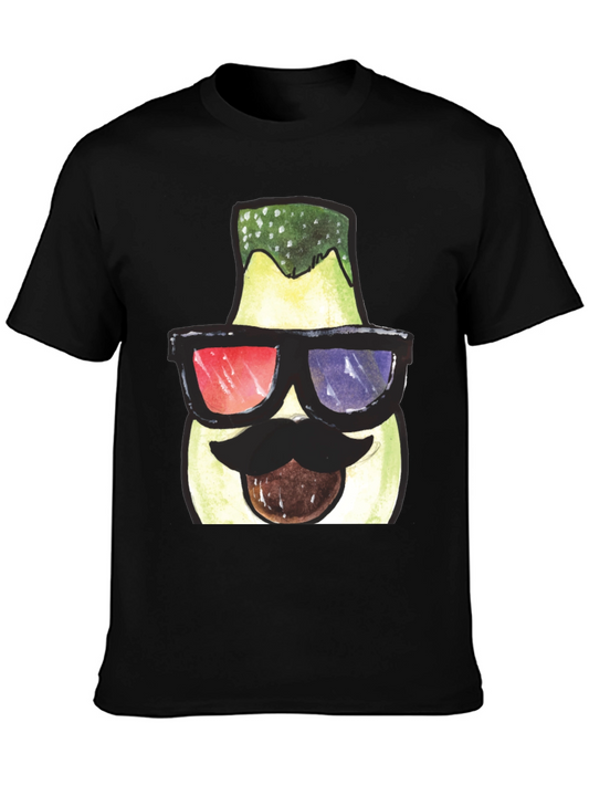 Funny Avocado 3D Glasses Graphic T-Shirt